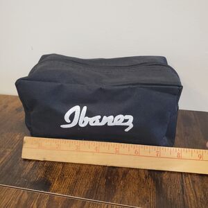 Ibanez Black w/ White Logo on Vinyl Fabric Accessory Pouch Zippered Bag
